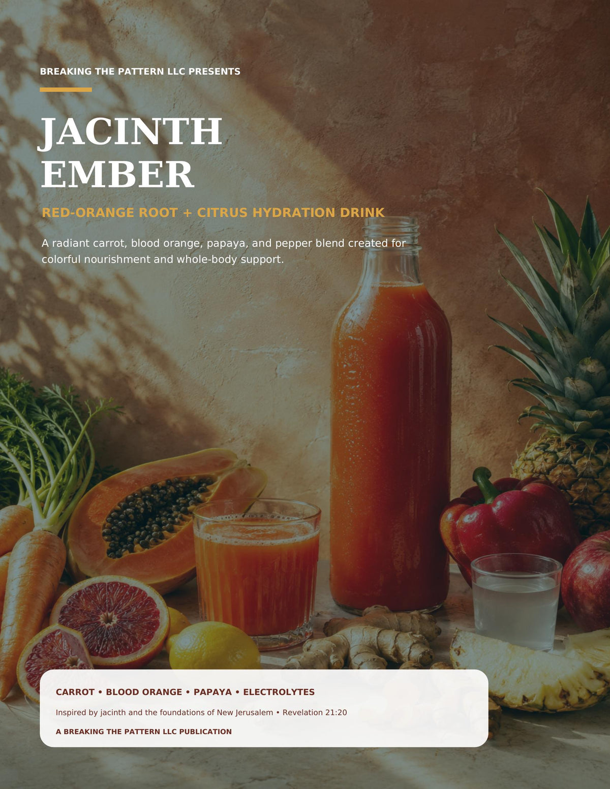 The Jacinth Ember carrot, blood orange and papaya juice recipe ebook cover