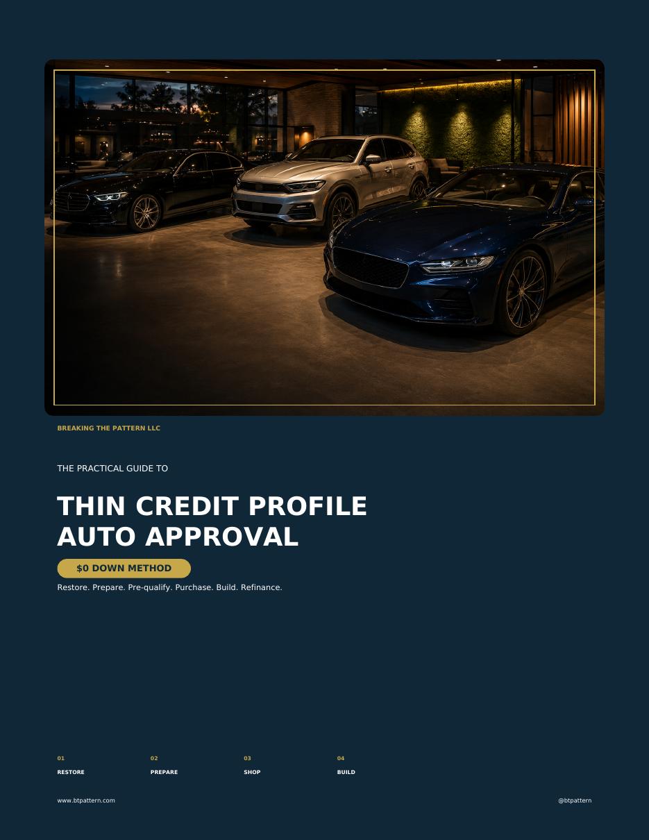 Thin Credit Profile Auto Approval $0 Down ebook cover