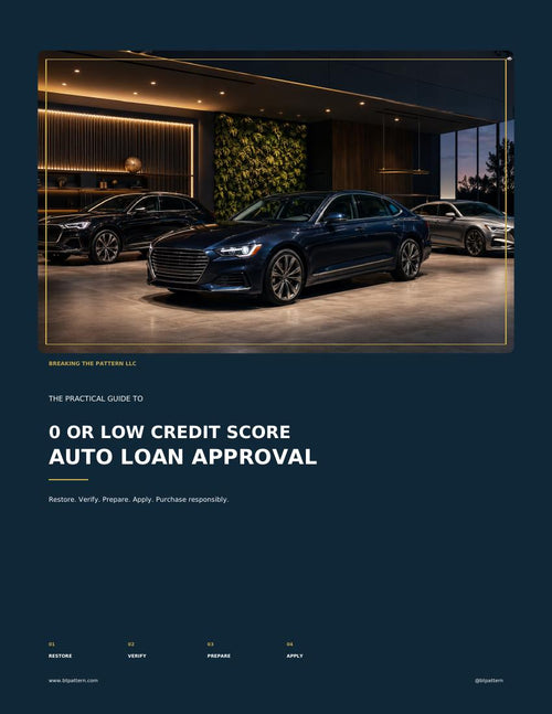 0 or Low Credit Score Auto Loan Approval ebook cover